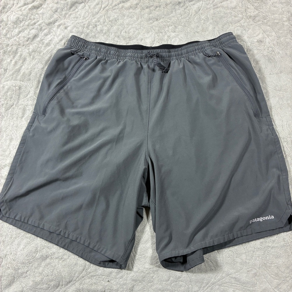 Patagonia Men Shorts Size L Gray Nine Trails Lined Running Hiking Athletic